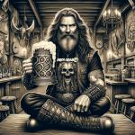 DALL·E 2023-11-17 16.45.57 - An illustration inspired by the band Amon Amarth, depicting a middle-aged Caucasian man with long, unkempt hair. The man is styled in a Viking metal t.png